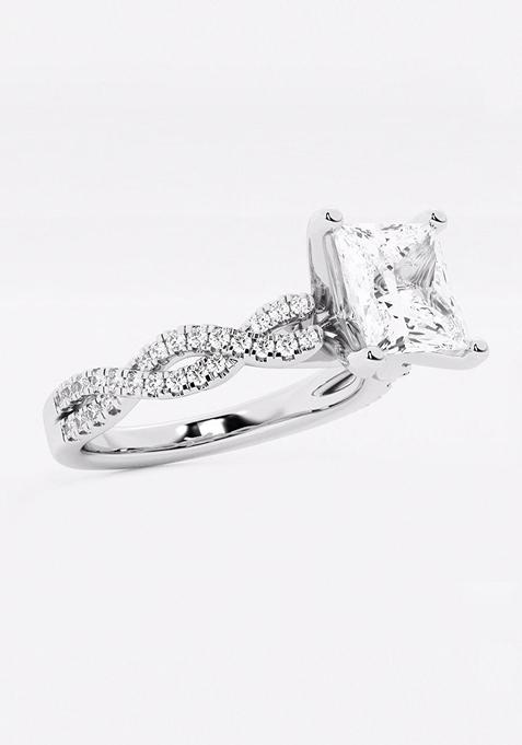 Buy Women Ctw Princess Lab Grown Diamond Double Twist Engagement