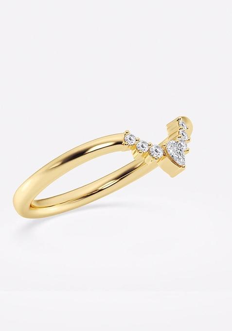 Buy Women 1 10 Ctw Pear Lab Grown Diamond Crescent Shape Stackable Ring