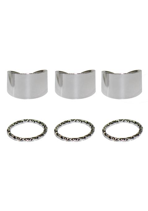 Silver Midi Rings - Sets of 6