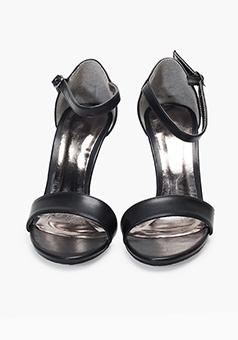 Barely There Heeled Sandals - Black