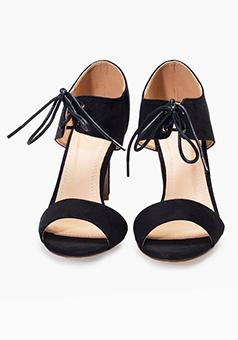Black Lace-up Heels