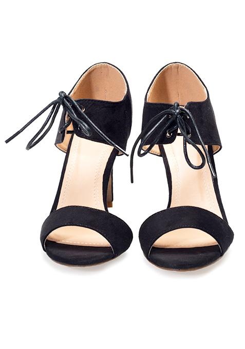 Black Lace-up Heels