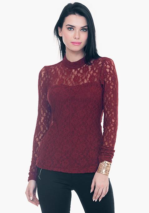 Totally Laced Top - Oxblood