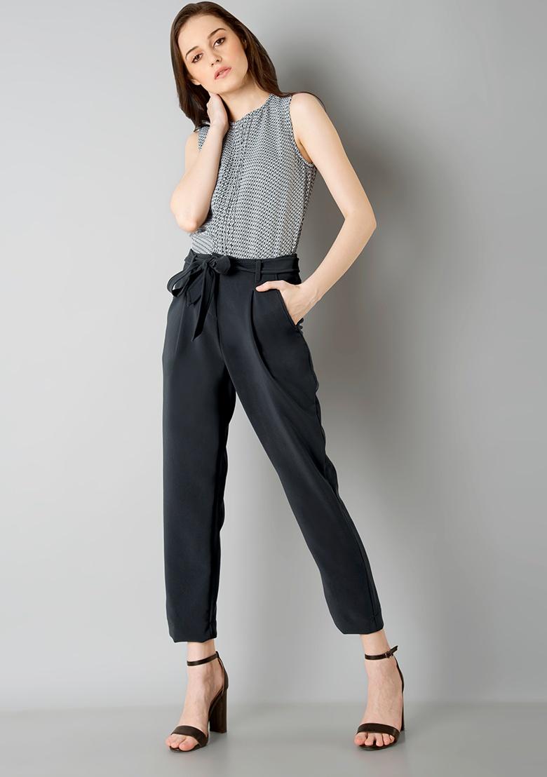 Buy VAN HEUSEN Solid Regular Fit Polyester Womens Work Wear Trousers   Shoppers Stop