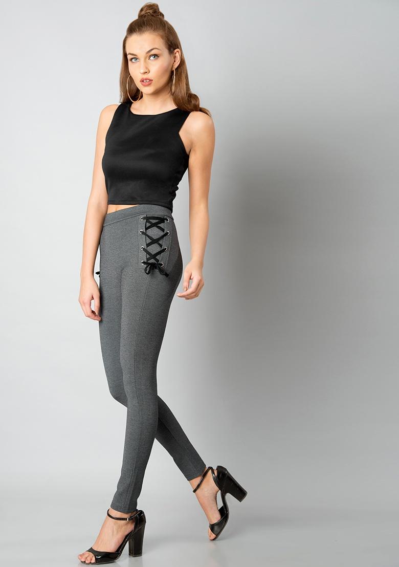 Tie Dye Seamless Leggings - Ribbed Charcoal