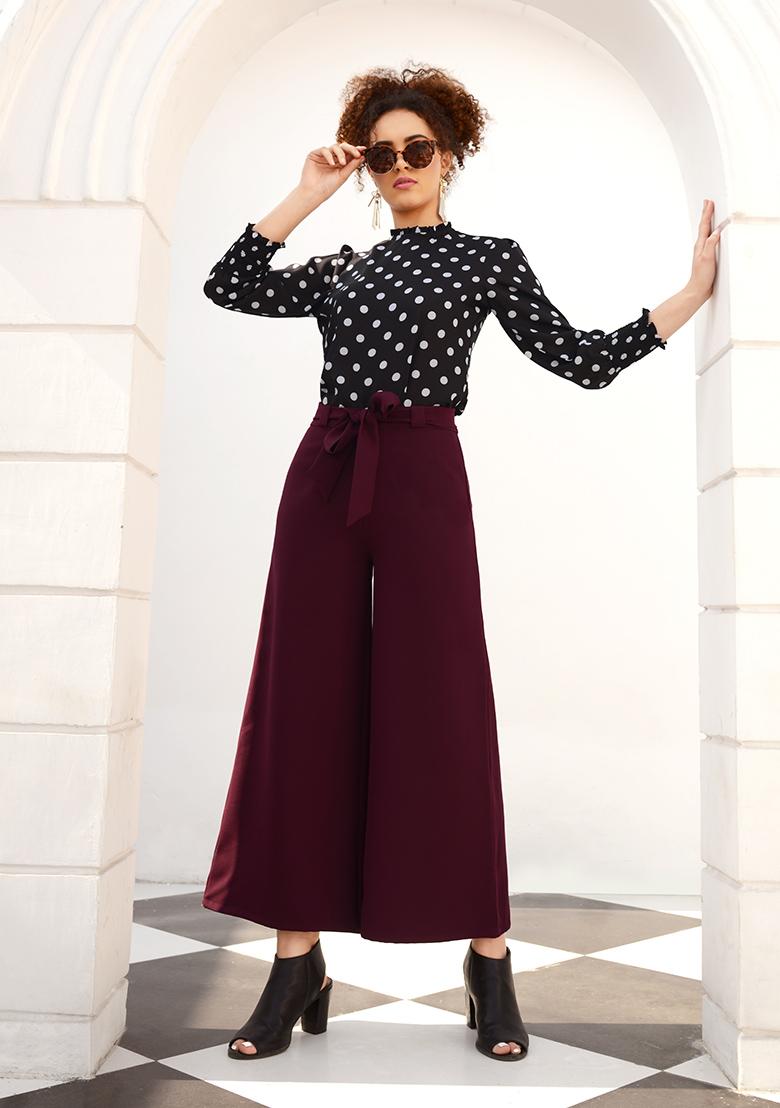 belted flare pants