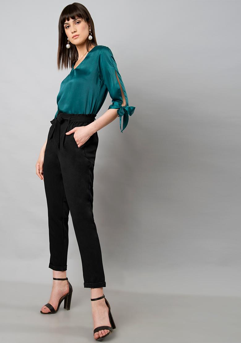 Threadbare Trousers and Pants  Buy Threadbare Petite Black Paperbag Waist  Trousers Online  Nykaa Fashion