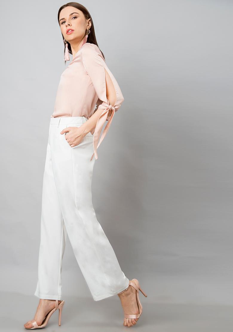 Wide trousers - White - Ladies | H&M IN
