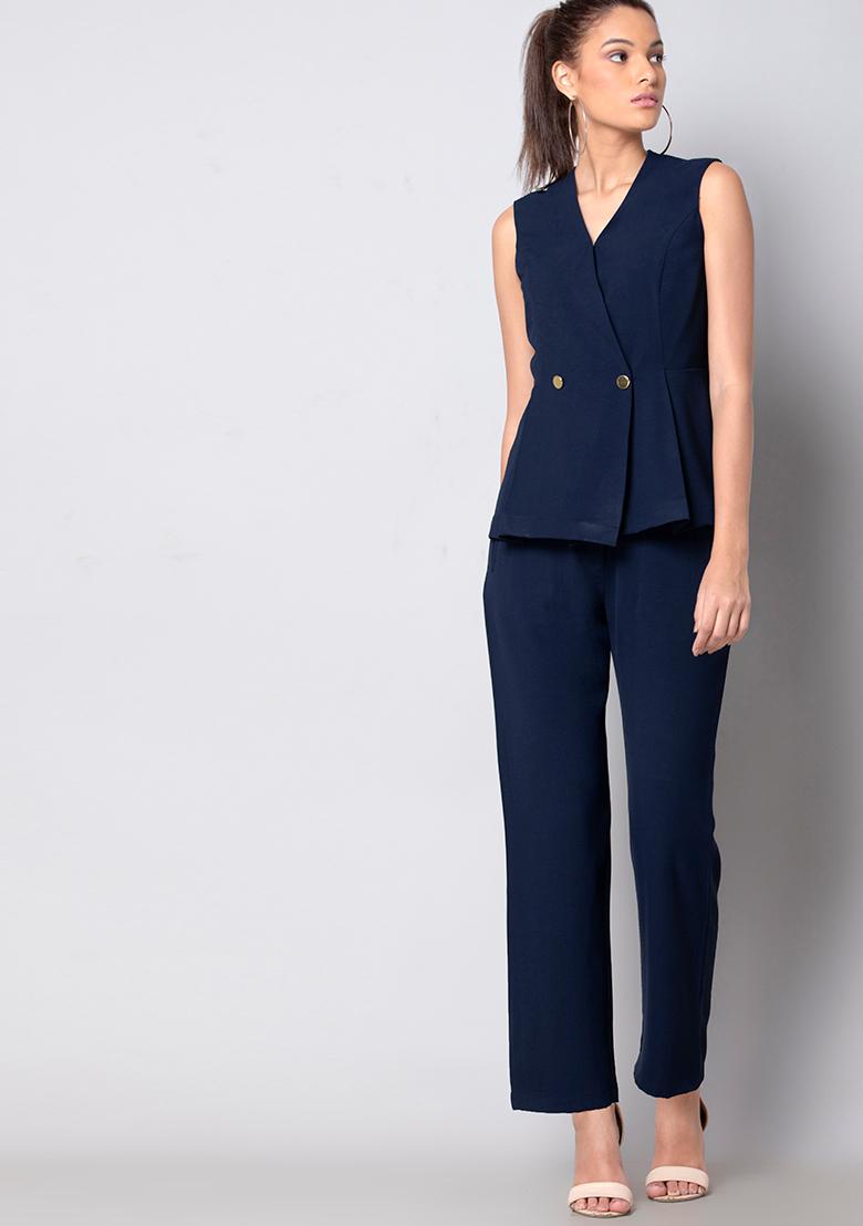 Tokito Maya Cotton Sateen Mid Rise Cropped Pants In Navy  MYER