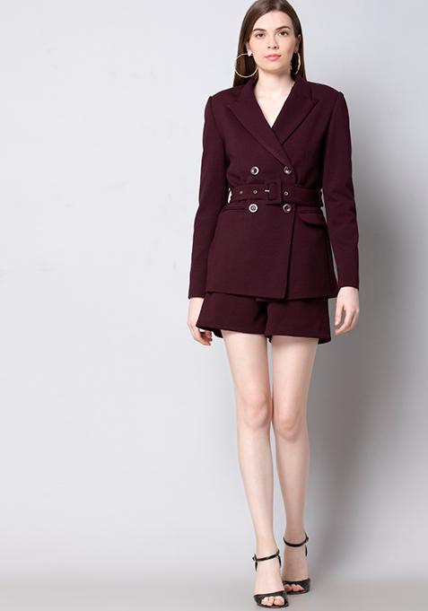 tailored denim shorts