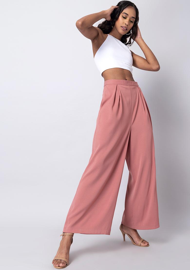 Pink wide leg trousers outfit  Pink wide leg trousers Professional  outfits Wide leg trousers outfit
