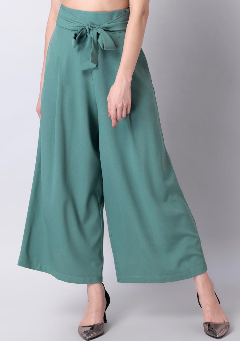 Fakanhui Women's Chiffon Wide Leg Palazzo Pants High Elastic Waist Casual  Flowy Business Trousers at Amazon Women's Clothing store