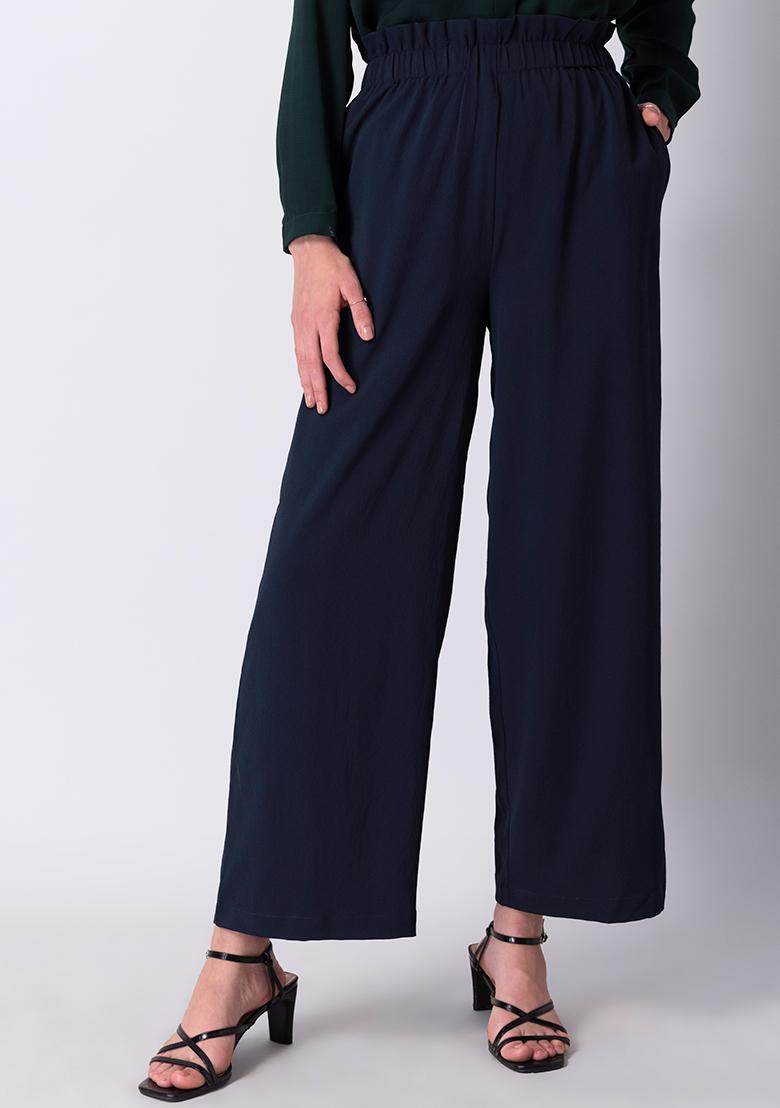 Black High Waist Paperbag Trousers  New Look