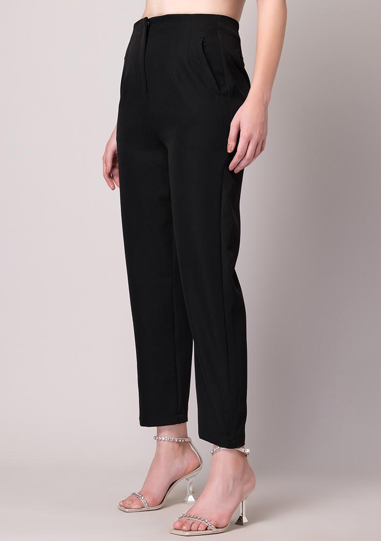 Black high-waisted suit pants - Taranko
