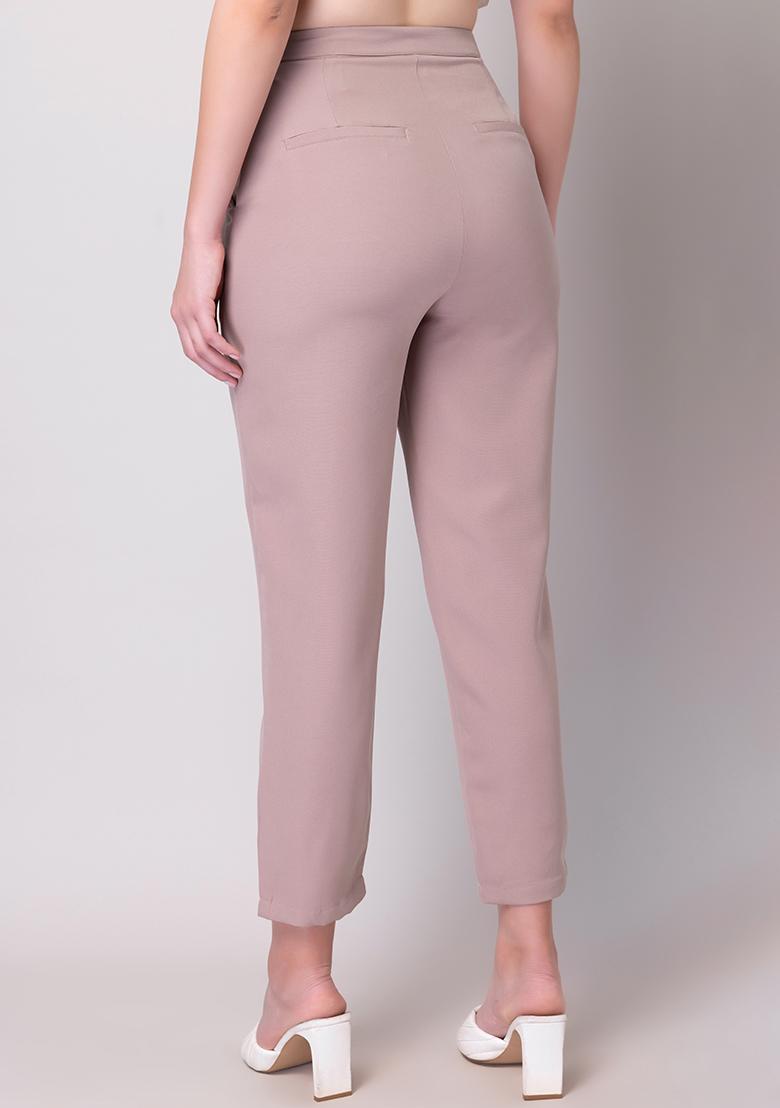 Shop Wardrobe Dusty Pink Tapered Trousers Online  Westside