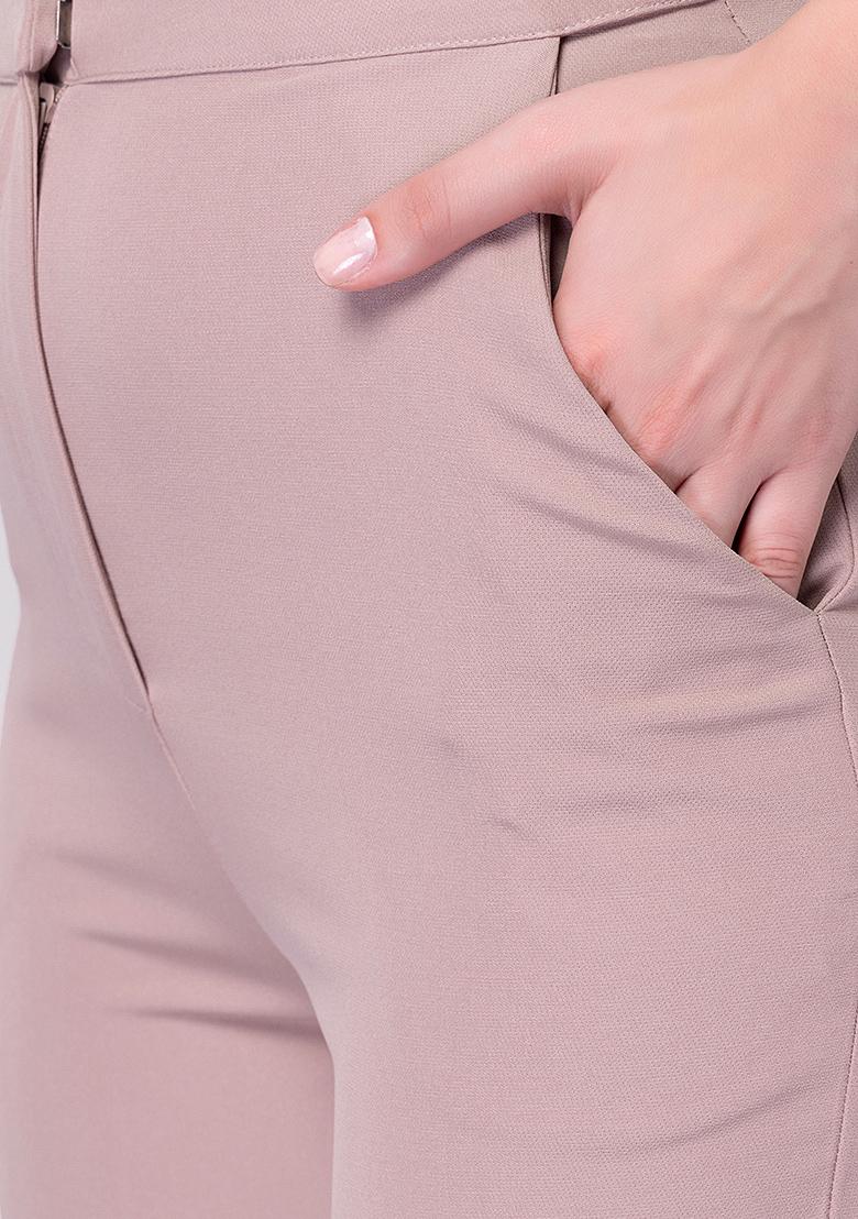 Shop Wardrobe Dusty Pink Tapered Trousers Online  Westside