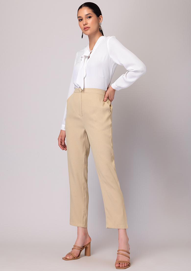 Wool Wideleg Trousers in Deep Taupe  Women  Burberry Official