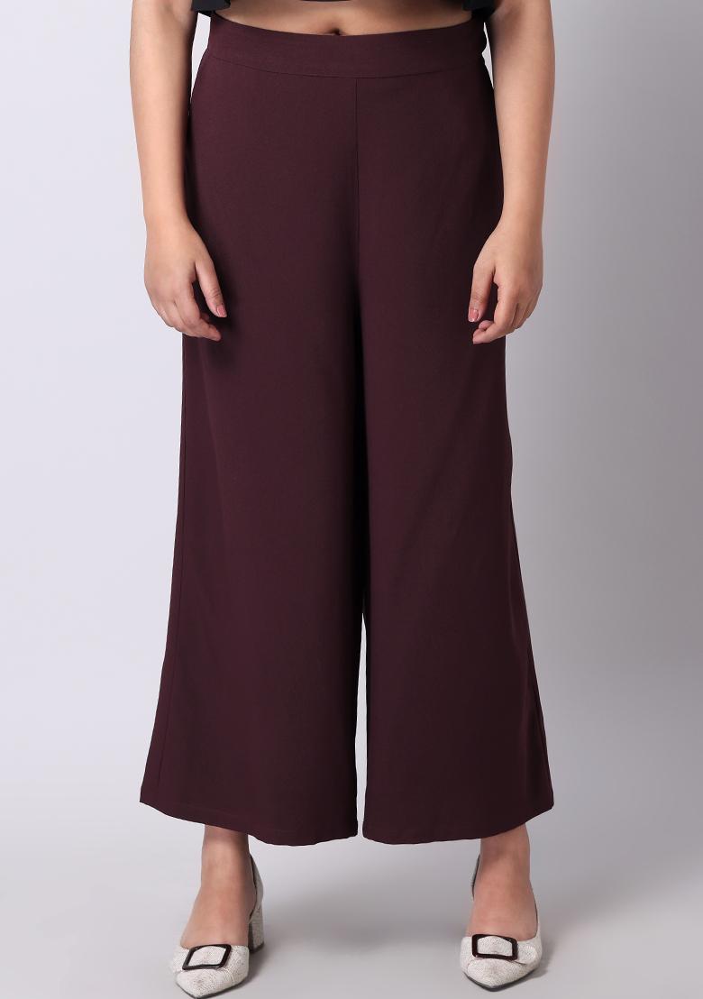 Buy MISS MOLY Womens High Waist Wide Leg Palazzo Pants Business Casual  Stretch Trousers Dress Pants Burgundy Medium at Amazonin