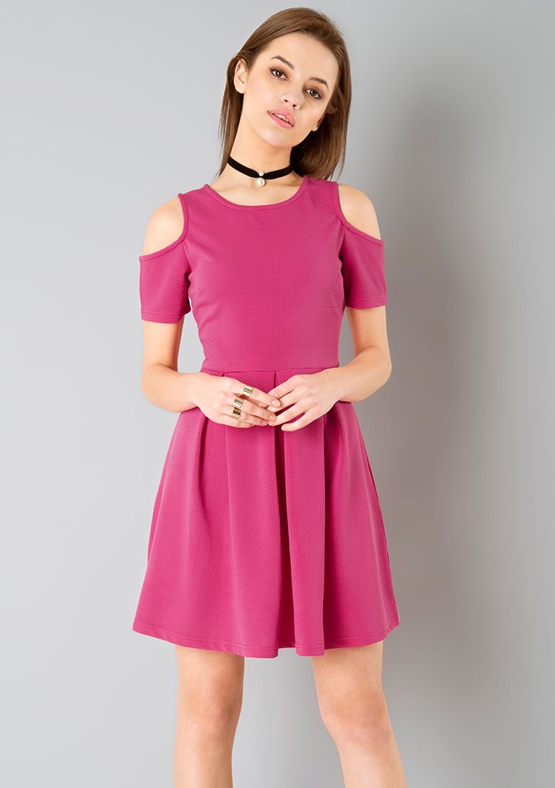 cold shoulder skater dress