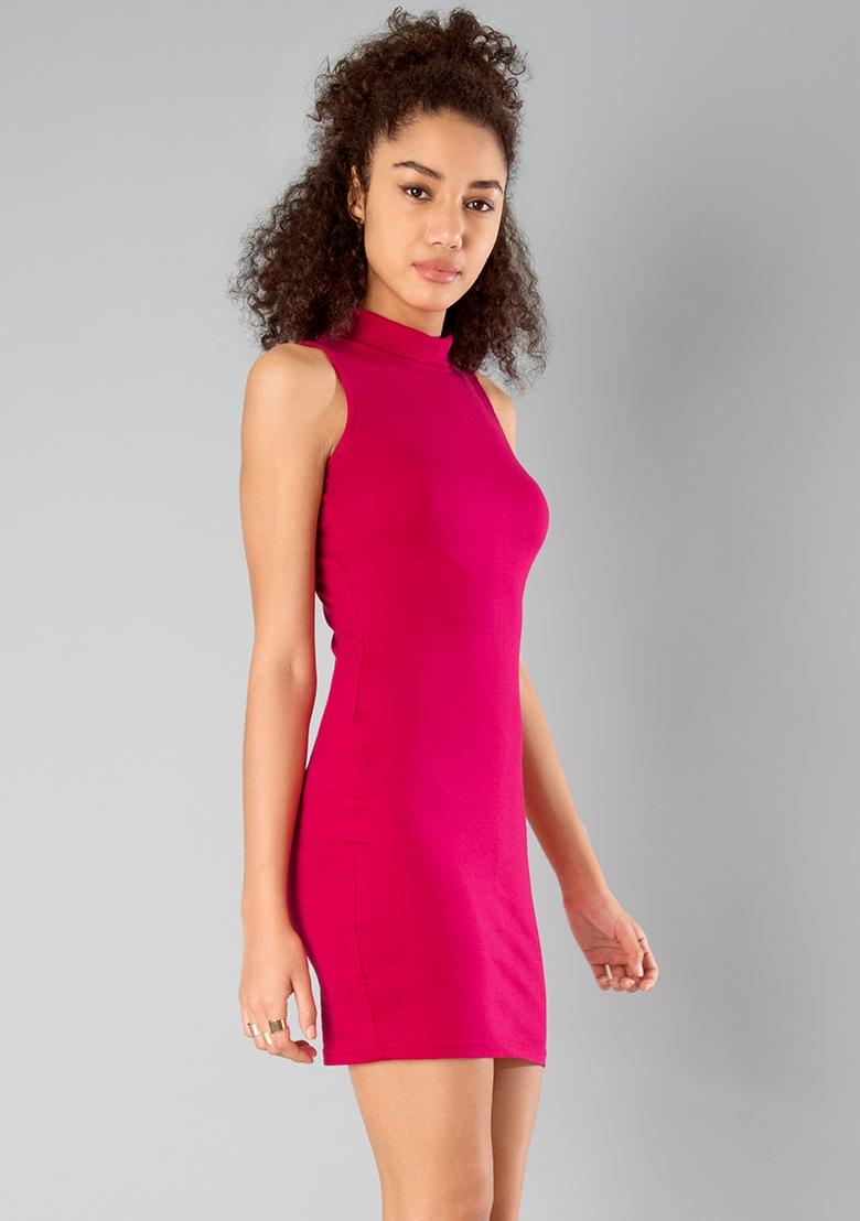 womens pink bodycon dress