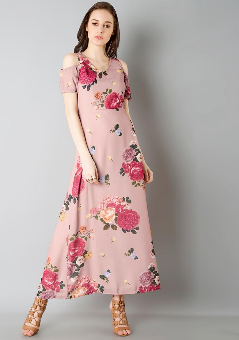 cold shoulder maxi dress floral