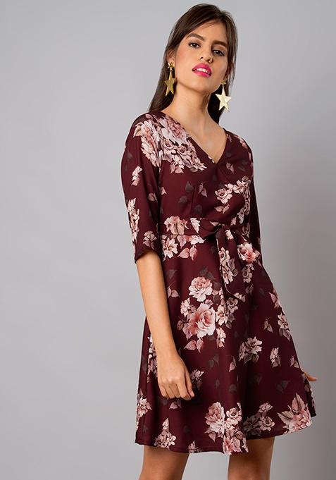 faballey maroon dress