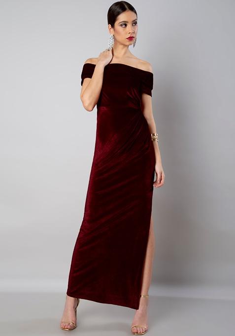 faballey maroon dress