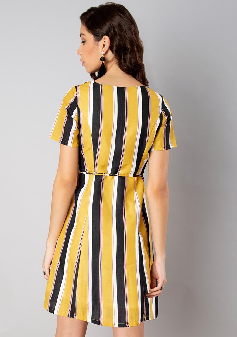 Black and yellow striped dress online