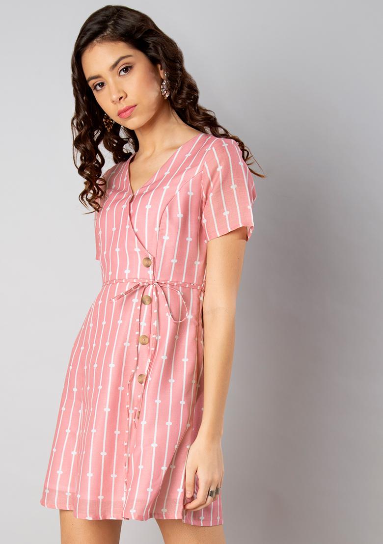 striped wrap dress