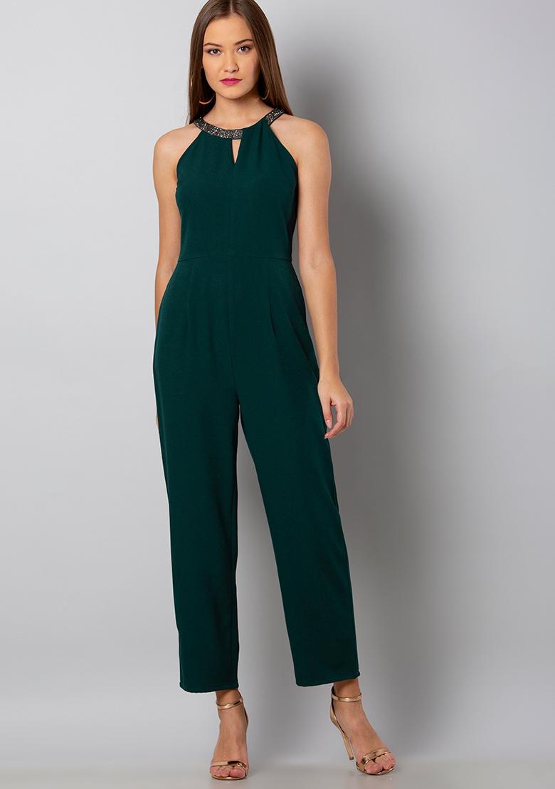 Buy Women Black Striped Belted Jumpsuit - Trends Online India - FabAlley