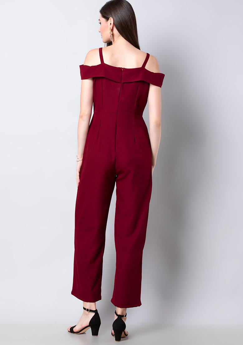 strappy cold shoulder jumpsuit