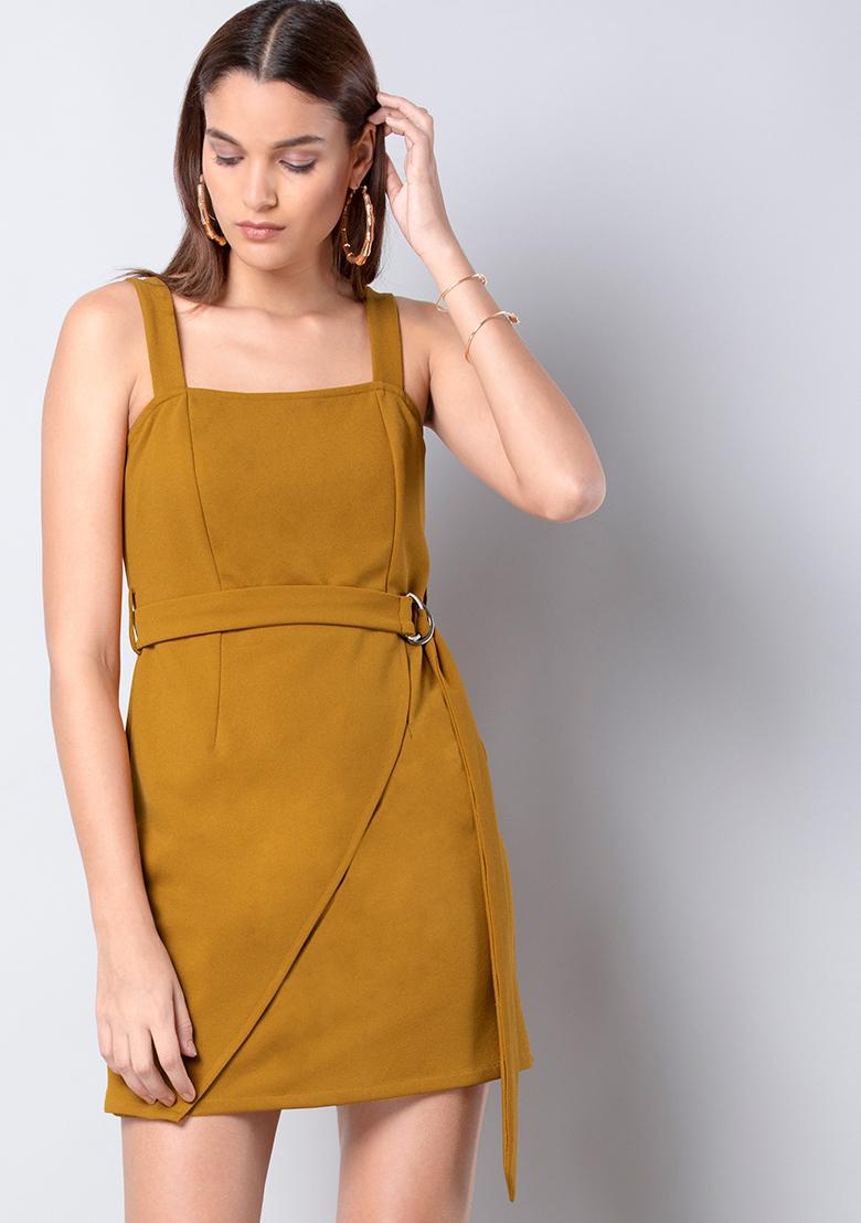 mustard colored dress