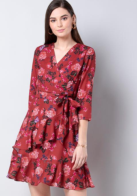 womens red shift dress