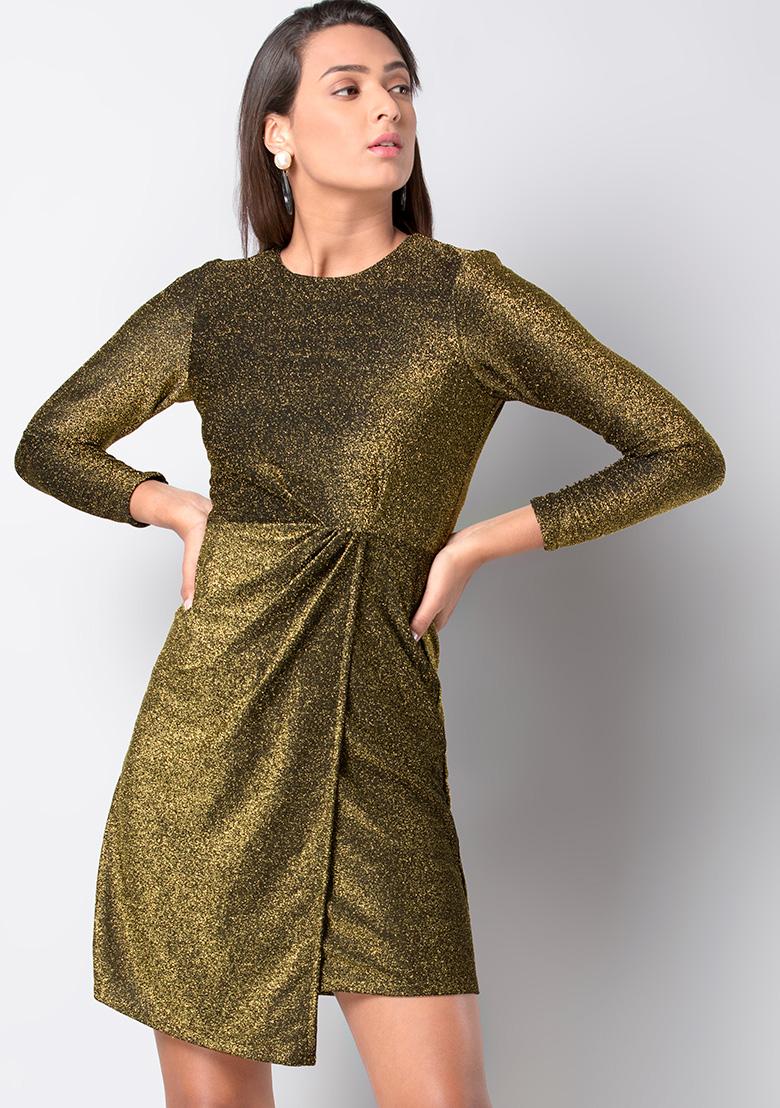 gold lurex dress