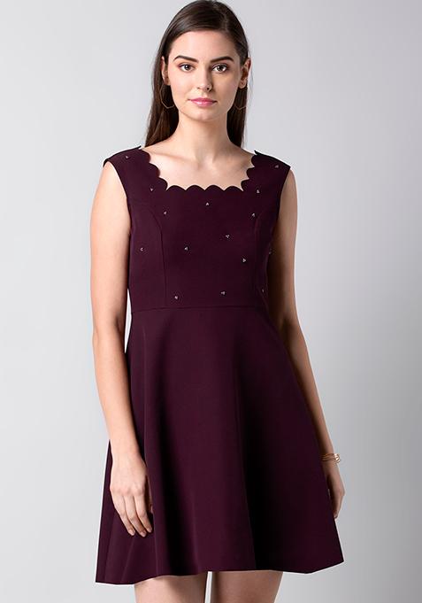 faballey maroon dress