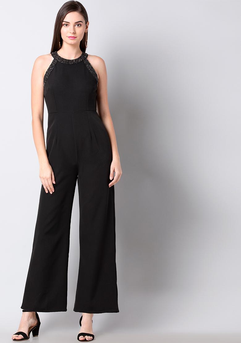 black halter jumpsuit