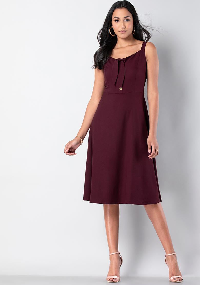 wine midi dress