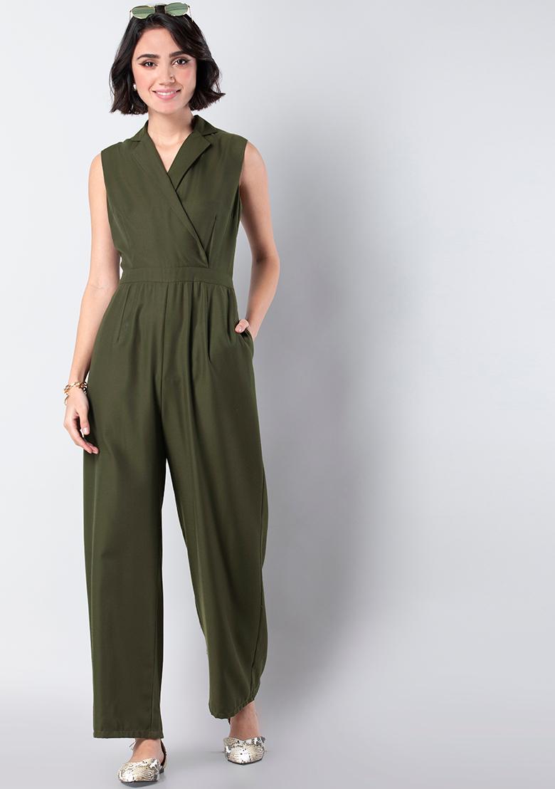 green utility jumpsuit
