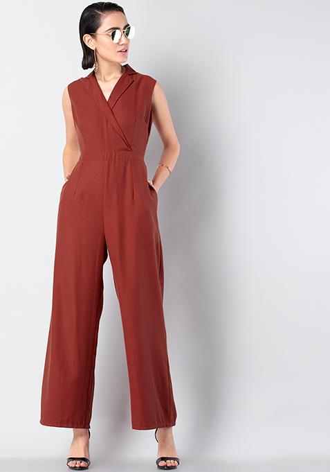 rust colour jumpsuit