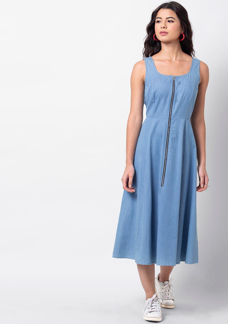 Buy Celina Cut Out Denim Midi Dress - Forever New