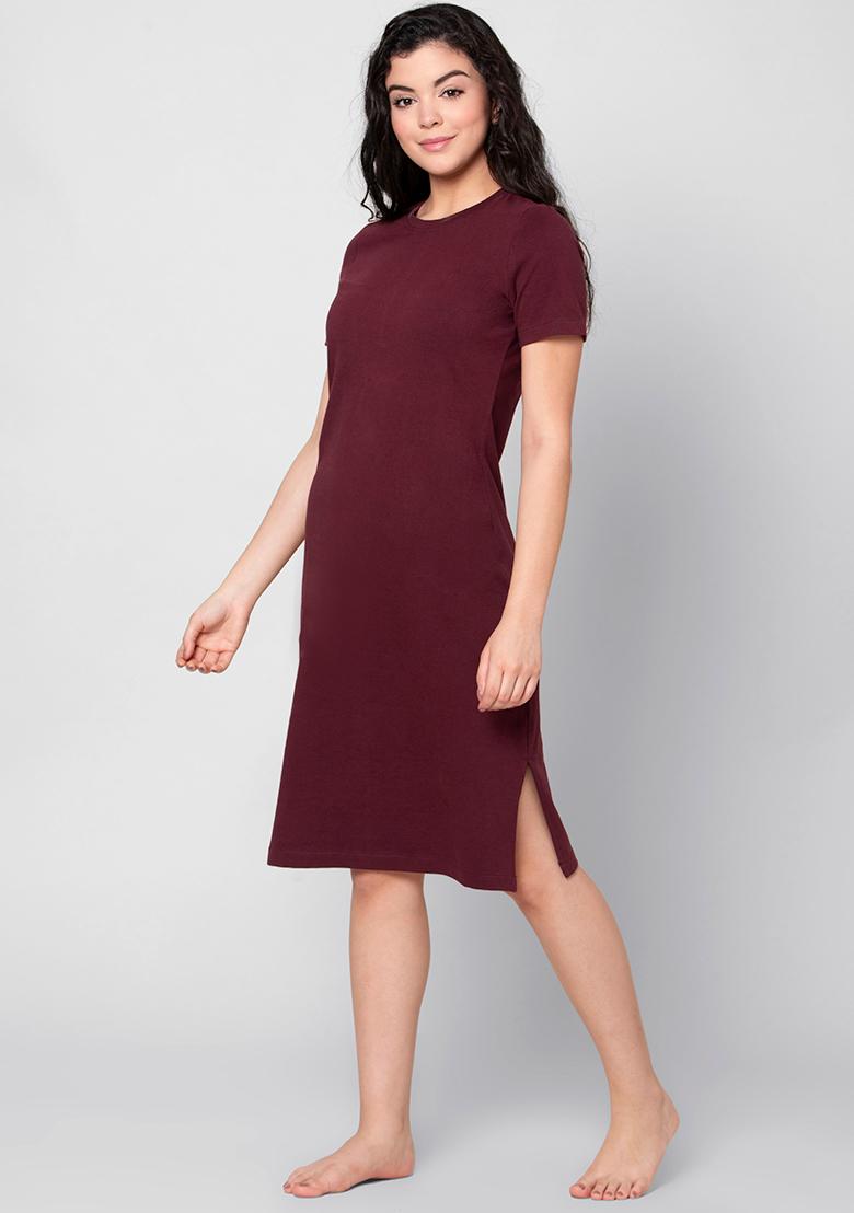 Maroon hotsell jersey dress