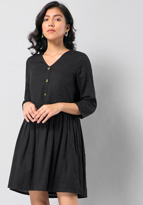 plain black frock