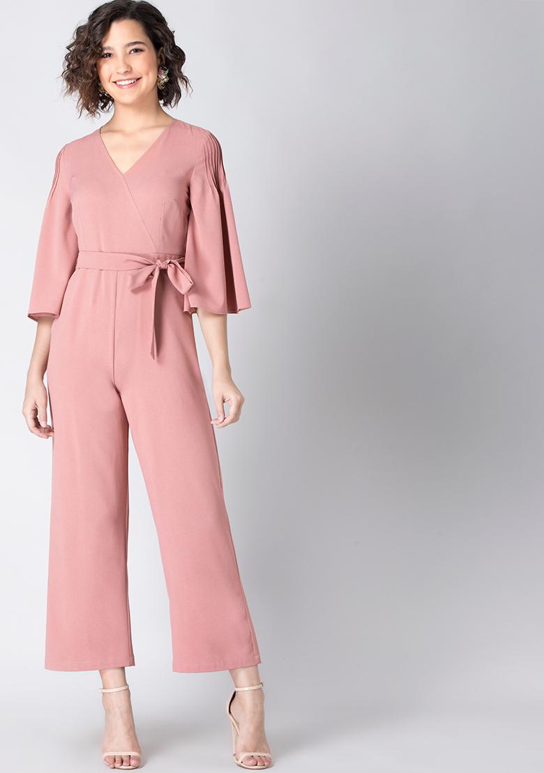 Buy Pink Denim Short Sleeve Romper Online | Sissy Boutique