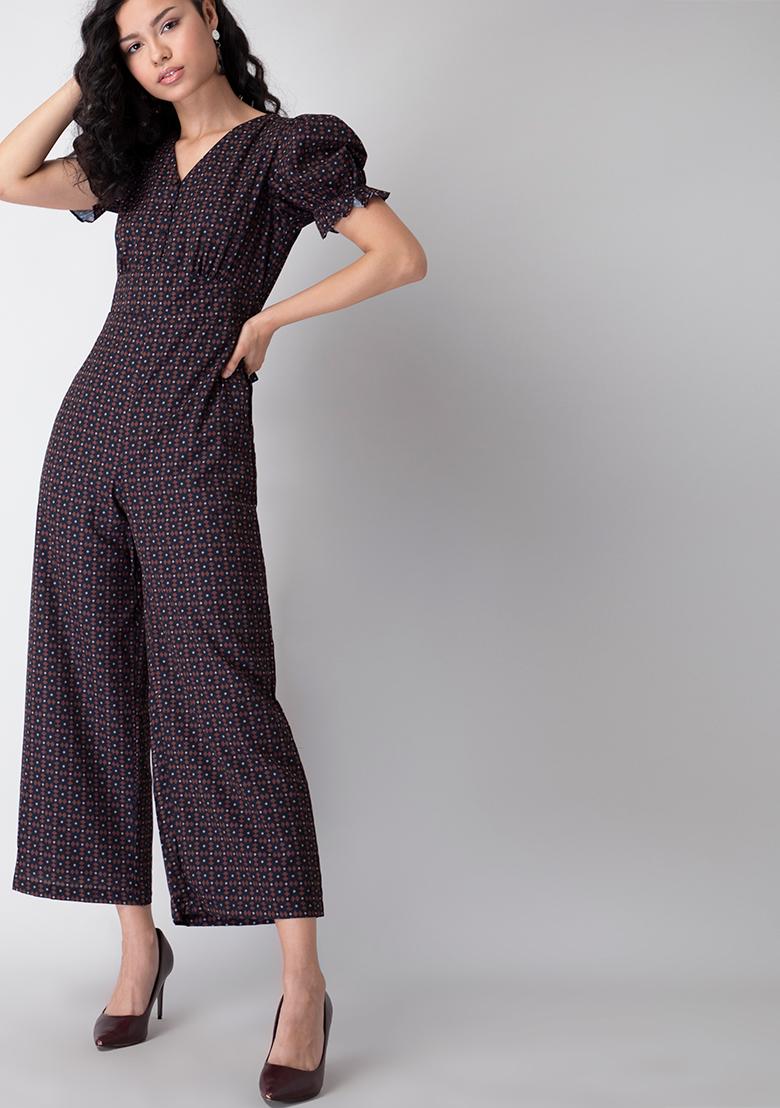 warehouse puff sleeve jumpsuit