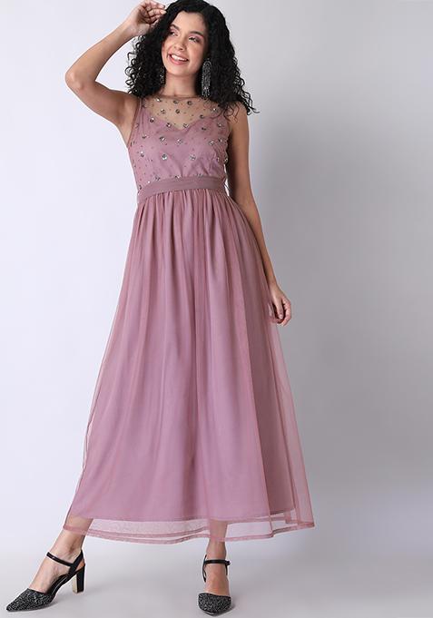 purple colour dress for women