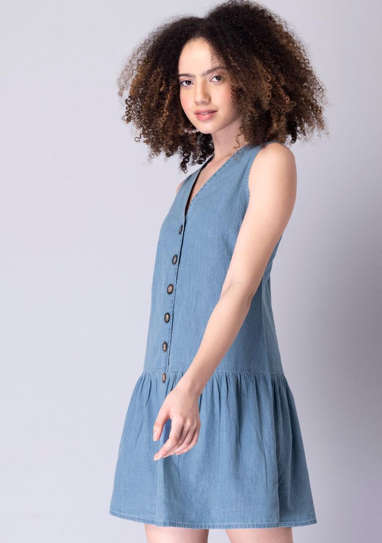 Amazon.com: UICIOP Korean Denim Dress Women's Loose V-Neck Sleeveless Strap  Dress Women's Fashion Denim Dress (Blue,S,Small) : Clothing, Shoes & Jewelry