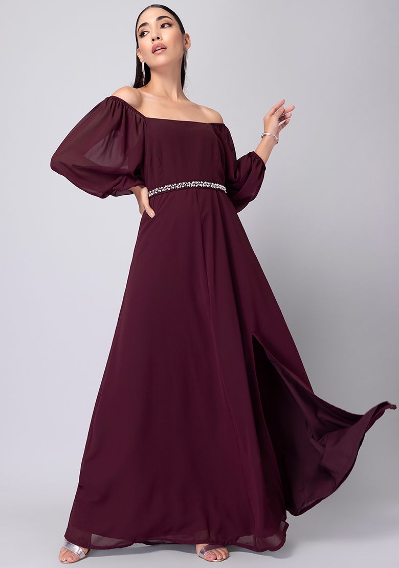 Burgundy night dress best sale