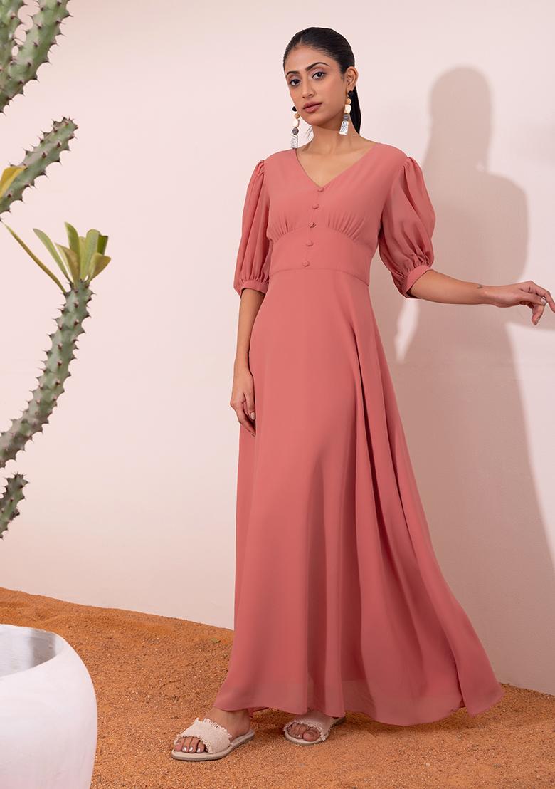 Buy Puff Sleeve Gown Online In India  Etsy India