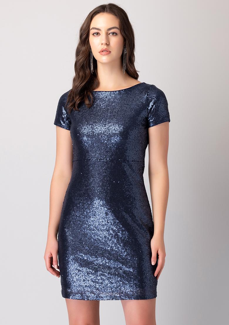 Made To Shine Sequin Mini Dress in Sky Blue • Impressions Online Boutique