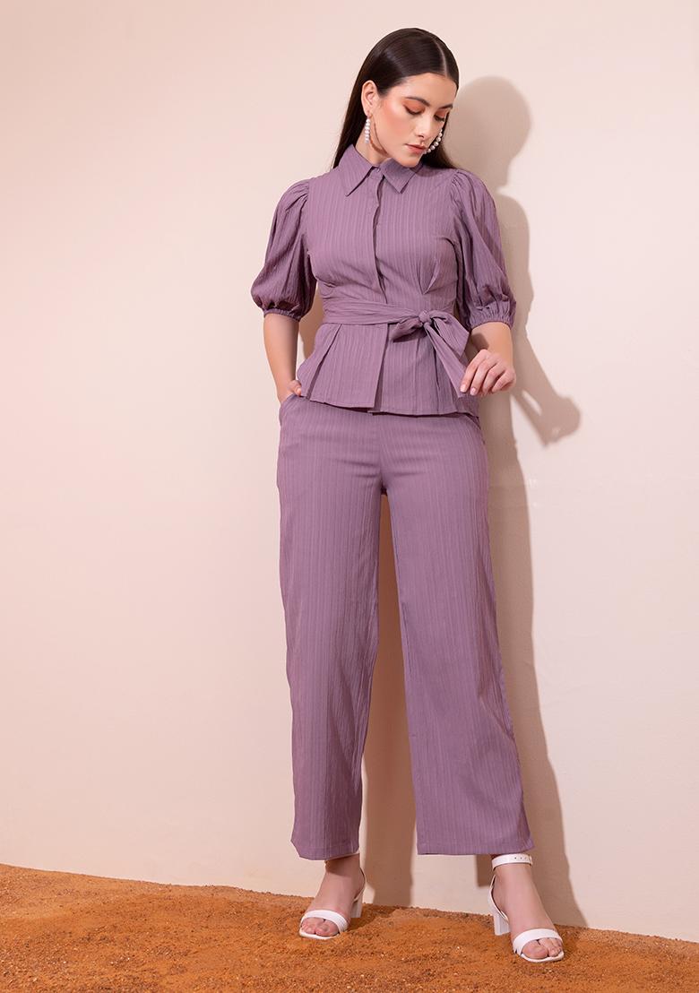 Buy Blue Top And Parallel Pants Set Online  W for Woman